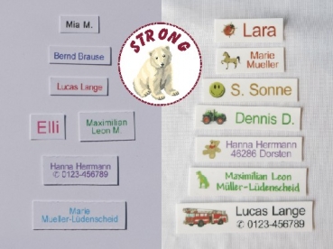 Wäscheschild.de - selbstklebende, bügelbare Wäscheschilder